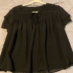 zara polka dot blouse